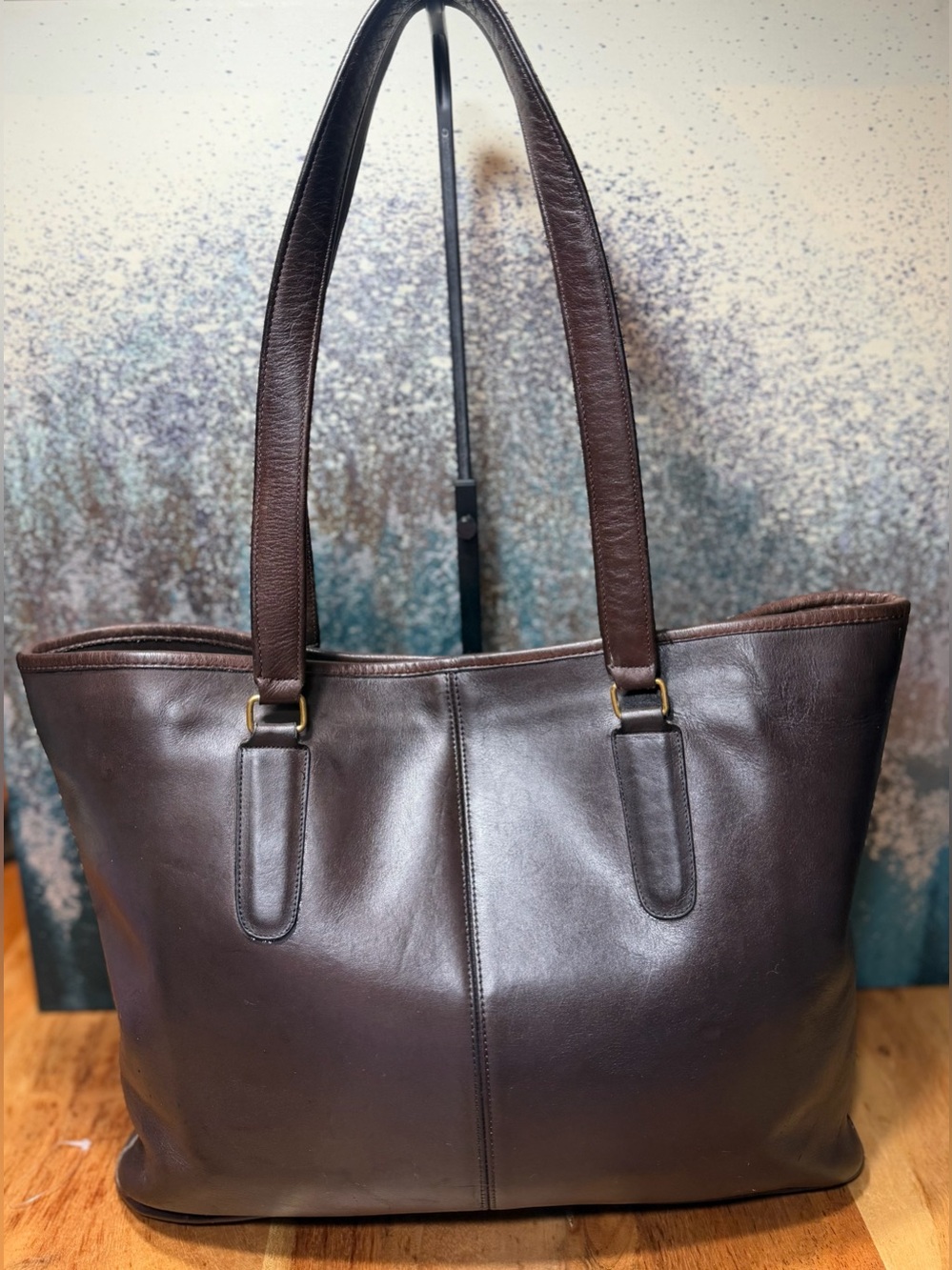 Coach Rare Classic Vintage 1970s NYC Chocolate Brown Leather Tote